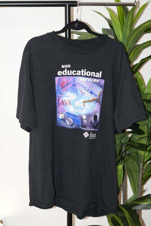 Vintage 90s Sun Microsystems Java Educational Services Graphic T-Shirt